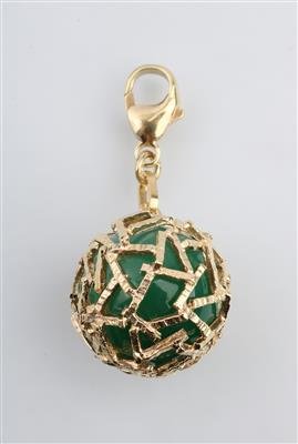 Grün gebeizter Chalcedonanhänger - Jewellery and watches