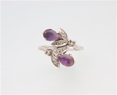 Amethyst Diamant Ring - Schmuck und Uhren