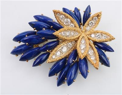Brillant Lapis-Lazuli Brosche - Weihnachtsauktion Juwelen und Schmuck