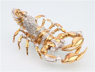 Skorpion Brillant Diamant Brosche - Klenoty
