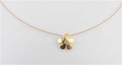 Brillant Solitär Collier ca. 0,20 ct - Jewellery and watches