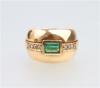 Smaragd Diamantring - Schmuck und Uhren