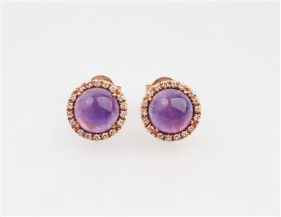 Amethyst Brillantohrstecker - Schmuck und Uhren