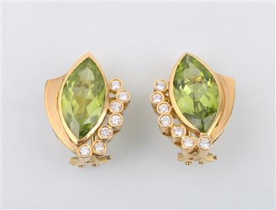 Brillant-Peridot-Ohrclips - Jewellery and watches