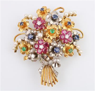 Diamantbrosche "Blumenbouquet" - Gioielli e orologi