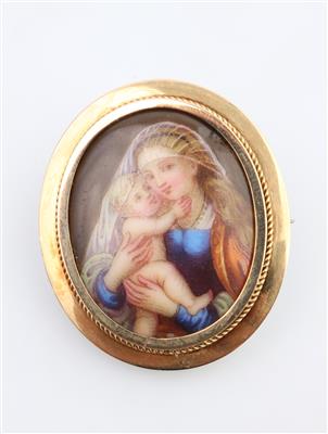 Brosche "Madonna mit Kind" - Klenoty a Hodinky