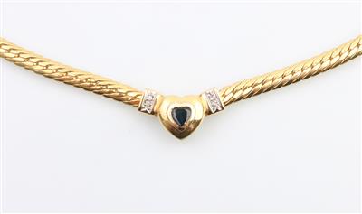 Saphir Diamant Collier Herz - Schmuck und Uhren