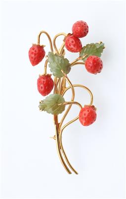 Erdbeer Brosche - Klenoty