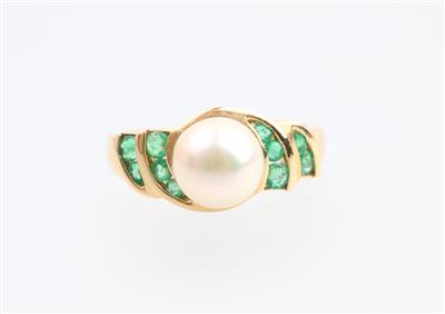 Smaragd Kulturperlen Ring - Jewellery