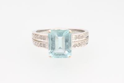 Brillant Aquamarin Ring - Schmuck und Uhren