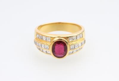 Diamant Rubin Ring - Asta di Natale - Argenti, vetri, porcellane, incisione, militaria, tappeti