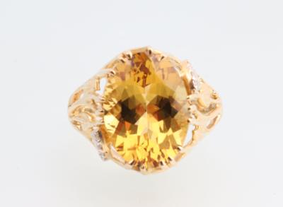 Goldberyll Diamant Ring - Schmuck und Uhren