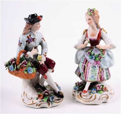 Figurenpaar mit Blütenkorb - Um?ní, starožitnosti, šperky