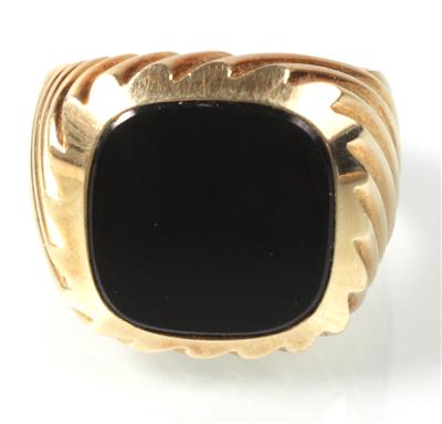 Onyx-Herrenring - Arte, antiquariato e gioielli