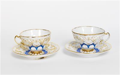 Paar Teetassen mit Untertassen - Kunst, Antiquitäten und Schmuck