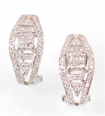 Brillant-Diamantohrclips mit Stiften - Kunst, Antiquitäten und Schmuck