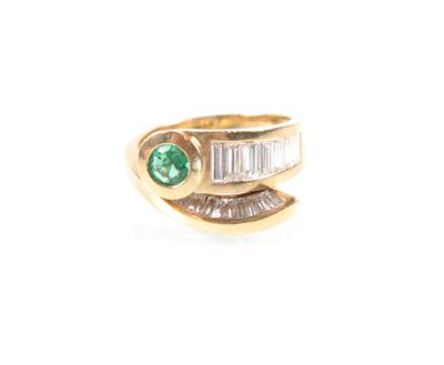 Smaragd Diamantring - Umění, starožitnosti, šperky