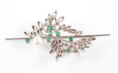 Smaragdbrosche - Art and Crafts 1900-1950, Jewellery
