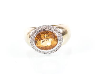 Diamant/Citrin Ring - Antiques, art and jewellery