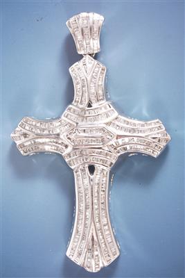 Diamant Kreuzanhänger zus. ca.4,70 ct - Arte, antiquariato e gioielli