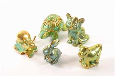 5 Tierfiguren - Antiques, art and jewellery