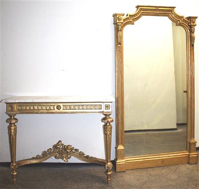 Wandkonsole mit Spiegelaufsatz - Arte, antiquariato e gioielli
