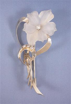 Brillant-Blütenbrosche - Arte, antiquariato e gioielli