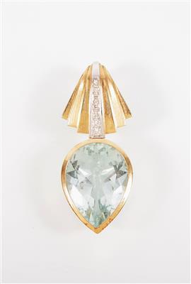 Aquamarin/Diamant Anhänger - Antiques, art and jewellery