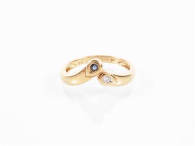 Brillant/Saphir-Ring - Arte, antiquariato e gioielli