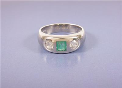 Brillant/Smaragdring - Arte, antiquariato e gioielli