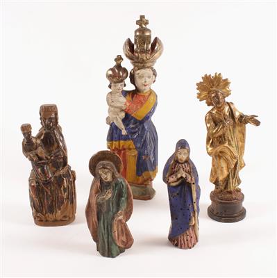 5 Heiligenfiguren - Schmuck, Kunst & Antiquitäten