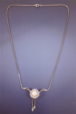 Diamant/Kulturperlencollier - Schmuck, Kunst & Antiquitäten