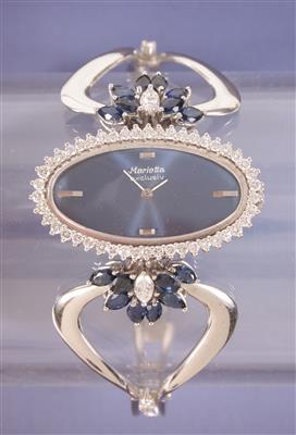 Marietta Brillant/Diamant/ Saphir Damenarmbanduhr - Arte, antiquariato e gioielli