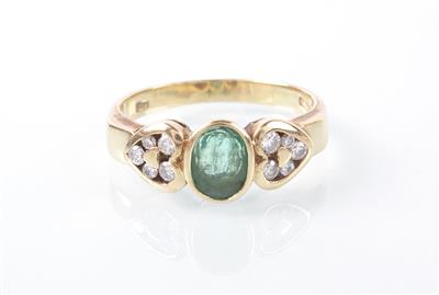 Brillant/Smaragd Ring - Schmuck