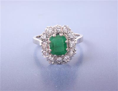Brillant/Smaragd-Damenring - Jewellery