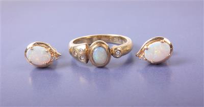 Brillant/Opal Schmuckgarnitur - Jewellery, antiques and art
