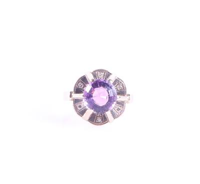 Diamant Amethyst Damenring - Klenoty, umění a starožitnosti