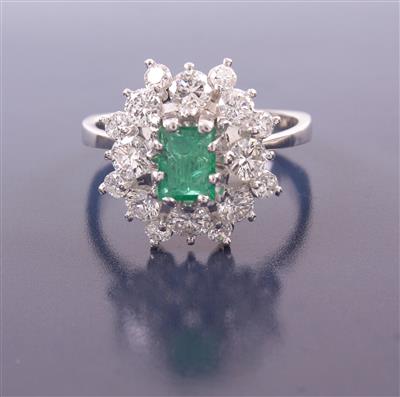 Brillant/Smaragdring zus. ca. 1,5 ct - Jewellery