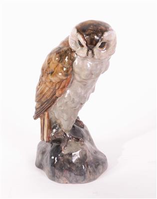 Tierfigur "Eule", Gmundner Keramik um 1917/23, - Schmuck, Kunst & Antiquitäten