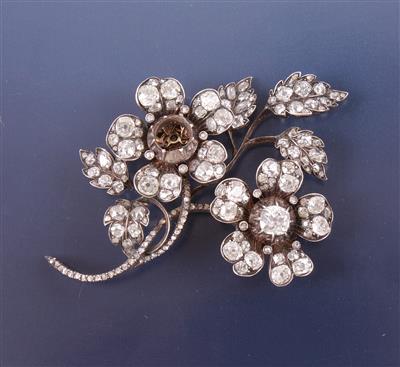 Altschliffbrillanten/ Diamanten/DiamantrautenBlütenschmuckteil zus. ca. 6,50 ct - Watches and jewellery