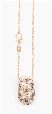 Diamant/Saphiranhänger an Halskette - Jewellery, Works of Art and art