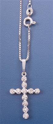 Diamantkreuz an Halskette - Klenoty, umění a starožitnosti