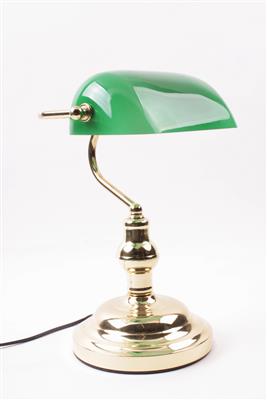 Schreibtischlampe, sogen. Bankierlampe, neuzeitliche Arbeit, - Gioielli, arte e antiquariato