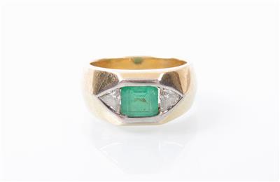 Diamant/Smaragdring - Schmuck, Kunst & Antiquitäten