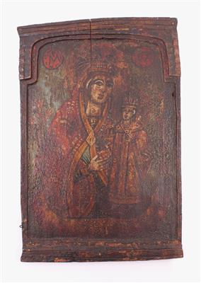 Tafel-Ikone, Russland 19. Jhdt., "Gottesmutter von Kasan", - Gioielli, arte e antiquariato