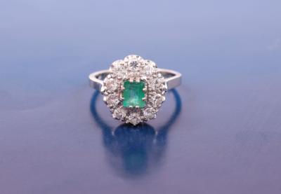 Brillant/Smaragd Ring - Schmuck, Kunst & Antiquitäten