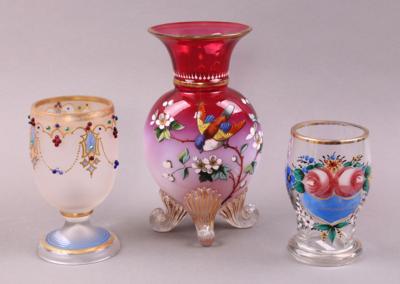 Fußbecher/Becher/Vase, - Porcelain, glass and ceramics