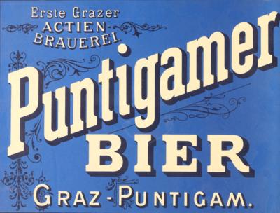 Werbeplakat "Puntigamer Bier"1. Grazer Actienbrauerei GrazPuntigam, - Paintings