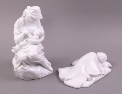 Stillende Mutter/ Eingeschlafen, ungarisches Porzellan, Marke Herend, - Schmuck, Kunst & Antiquitäten