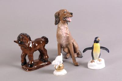4 Tierfiguren, 20. Jhdt., - Schmuck, Kunst & Antiquitäten